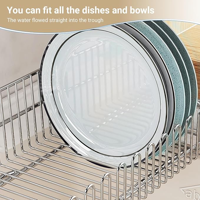 304 Stainless Steel Over Sink Counter Top Perfect Dish Drainer, Extendable - Image 3