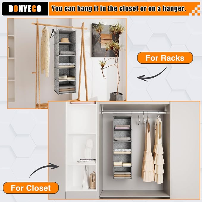 5-Shelf Hanging Storage Closet Organizer, Linen Rv Storage and Organization - Image 5