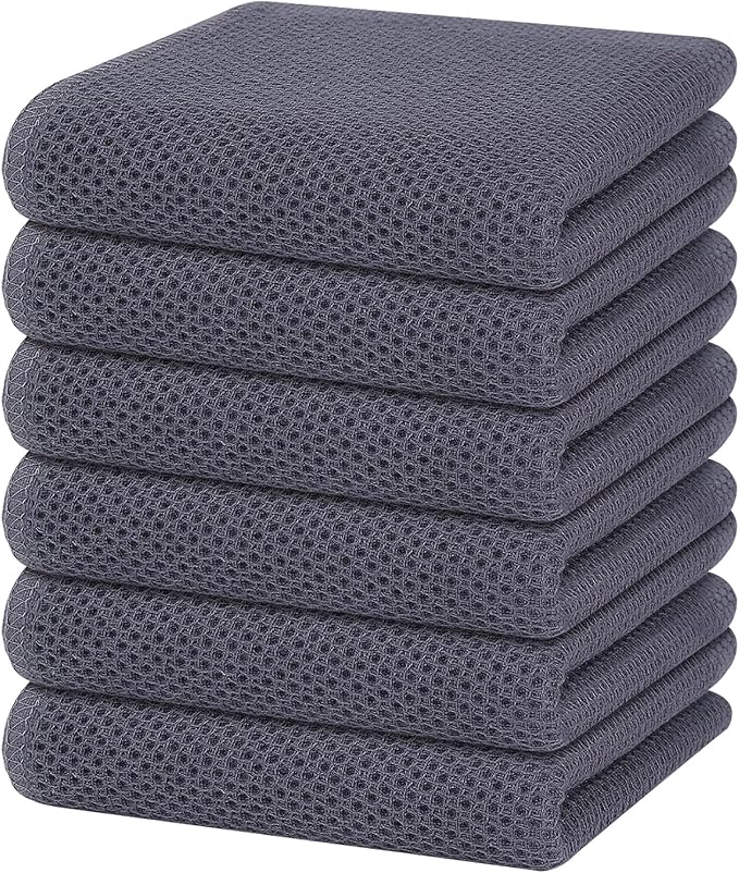 Homaxy 100% Cotton Waffle Weave Kitchen Dish Towels, Ultra Soft Absorbent Quick by Homaxy