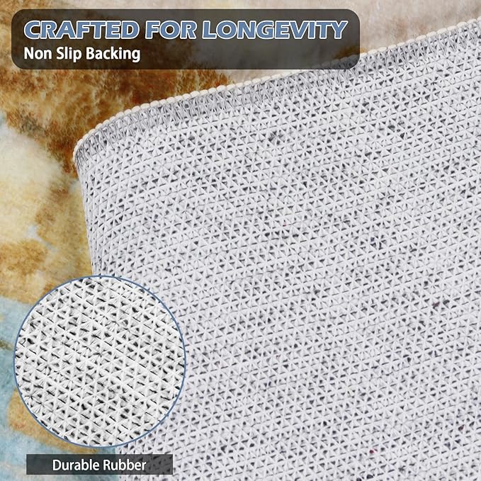 Runner Rug Washable 2x42 FT, Non Slip Rubber Backing Abstract Carpet, Soft Area Rugs for Bedroom Kitchen Hallway Entryway Bathroom, Customized