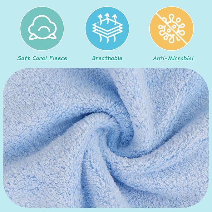 HOMEXCEL Baby Washcloths 12 Pack-Microfiber Coral Fleece Baby Bath Face Towel 7 - Image 2