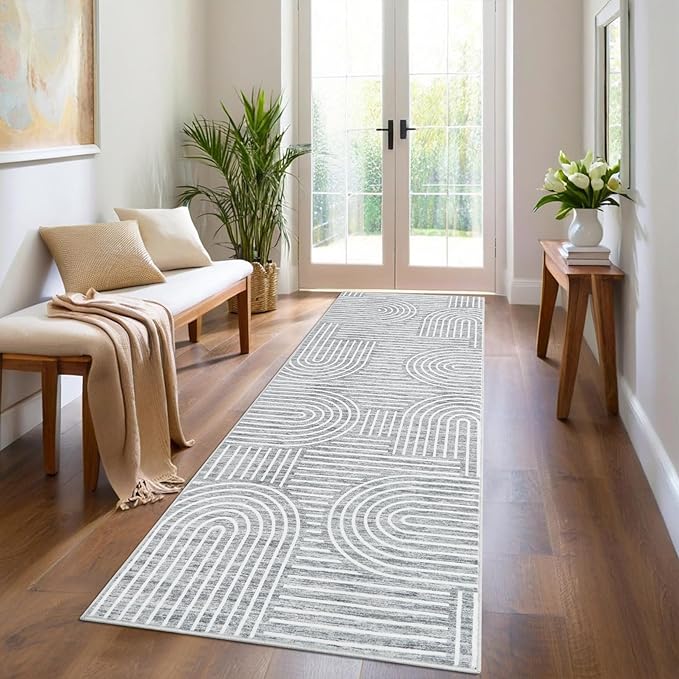 Modern Rug 2x6 Runners for Hallways, Abstract Kitchen Runner Rugs Non Slip Bath - Image 4