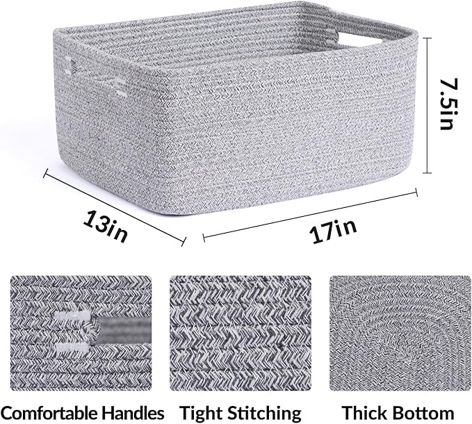 Large Storage Baskets for Shelves, Closet Organizers Bins for Clothes Blanket - Image 2