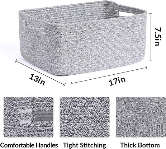 Large Storage Baskets for Shelves, Closet Organizers Bins for Clothes Blanket - Image 2