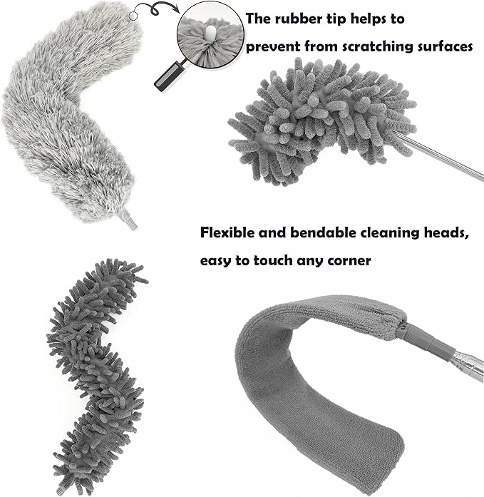 5-in-1 Microfiber Duster with Extension Pole Kit - Image 4