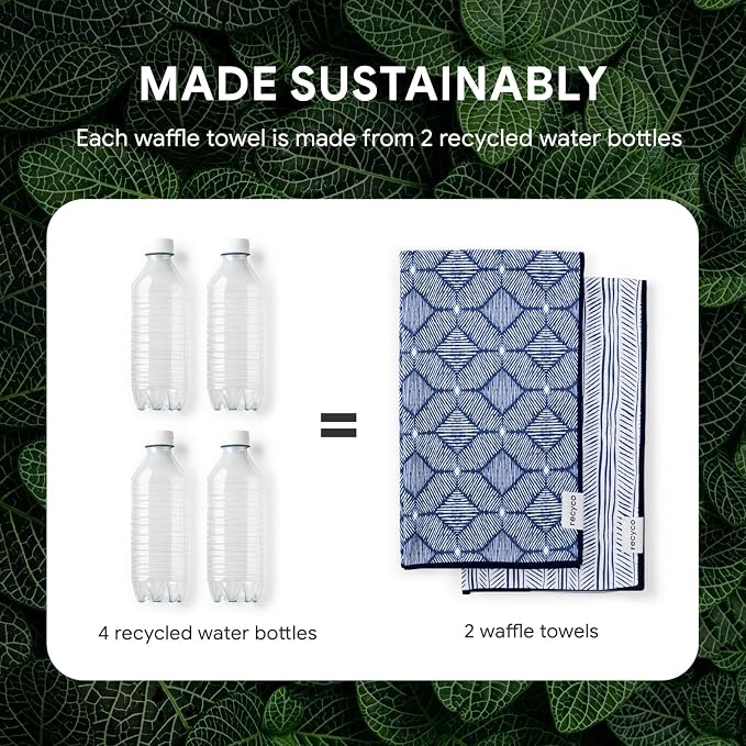 RECYCO Waffle Kitchen Towel Set of 2 - Image 5