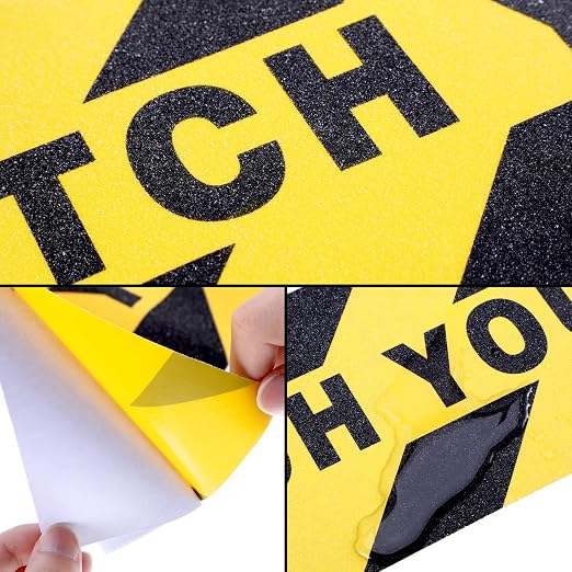 Boao 6 Pieces Watch Your Step Stickers Sign 6 x 24 Inch Caution Watch Your Step - Image 6