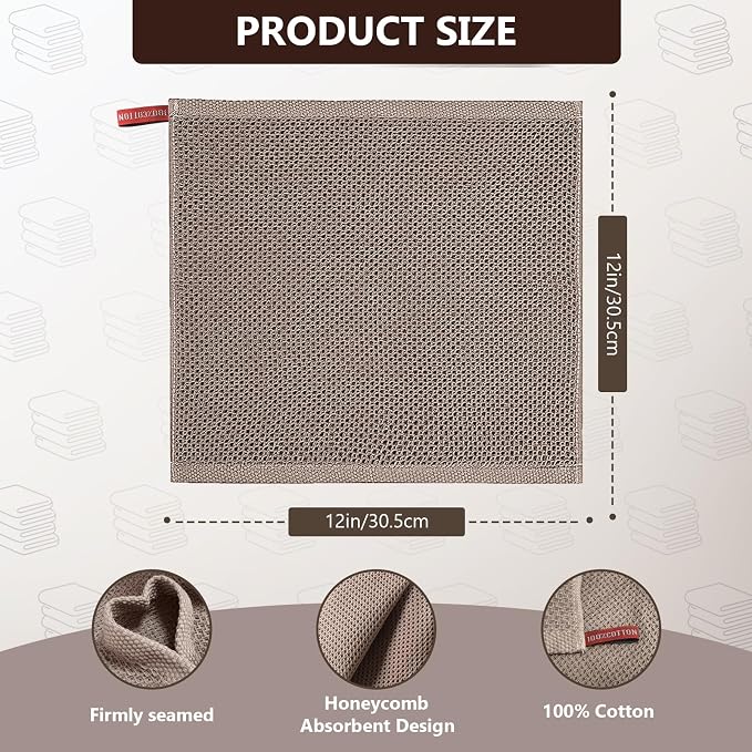 FGSAEOR Barista Cleaning Towels 6-Pack, 100% Cotton Waffle Weave 12x12 Inch - Image 5