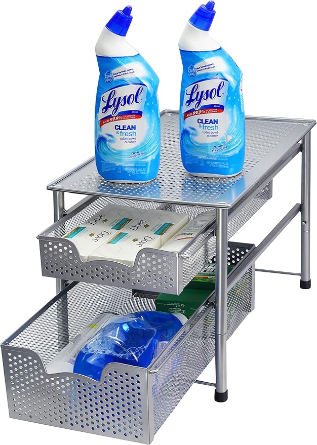 Simple Houseware Stackable 2 Tier Sliding Basket Organizer Drawer - Image 6
