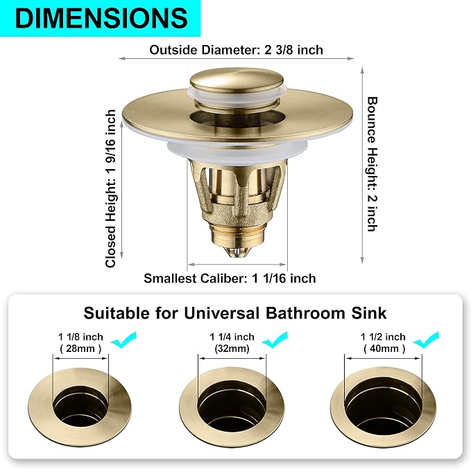 Universal Bathroom Sink Stopper - Image 3