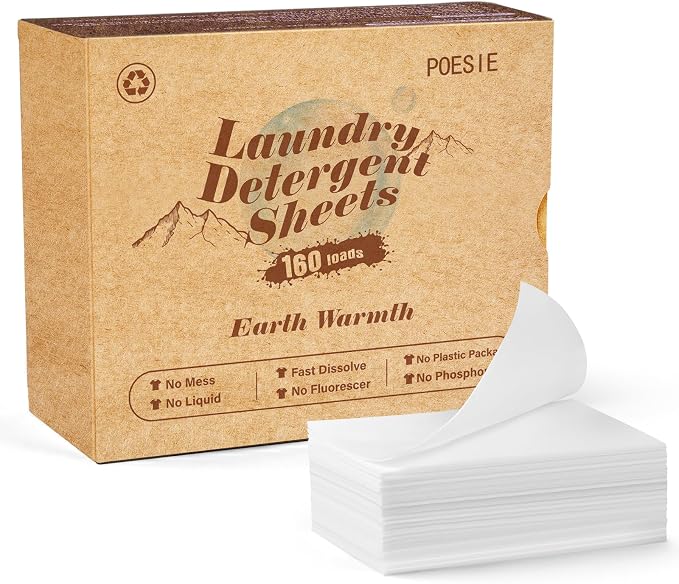 Poesie Laundry Detergent Sheets Earth Warmth Scent 160 Count Road Trip College by Poesie