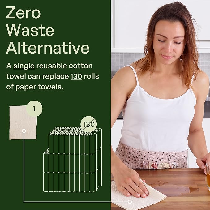 10 Pack Reusable Kitchen Paper Towels Washable - Image 4