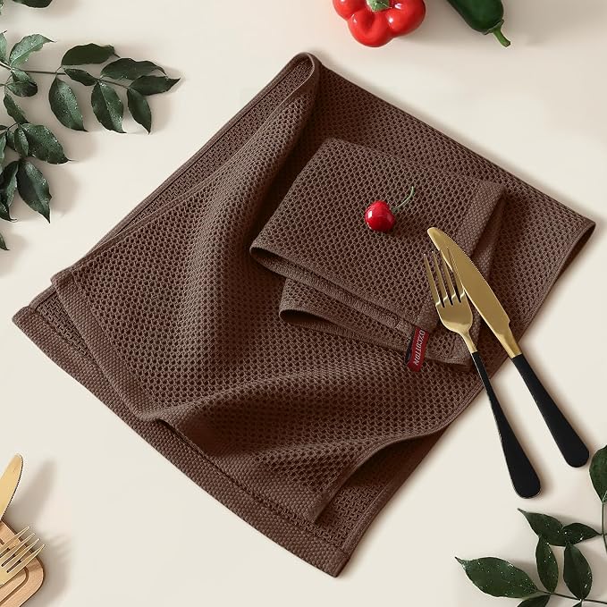 Kitinjoy 100% Cotton Waffle Weave Kitchen Hand Towels - Image 2