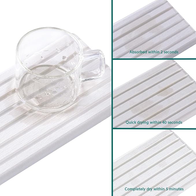 2 PCS Water Absorbent diatomite Coasters, 12.2" x 5.5" Water Absorbing Stone - Image 4