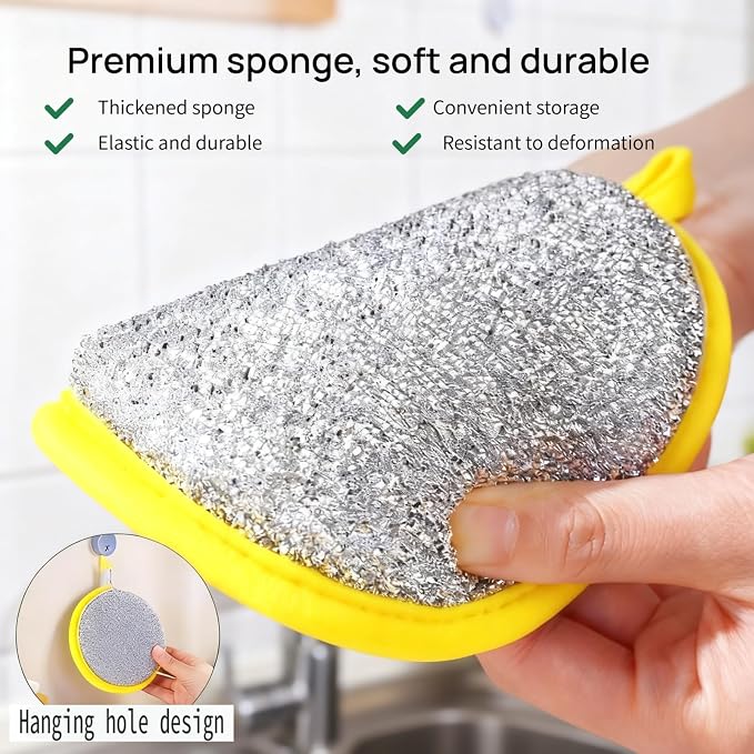 Double Sided Dish Sponges, Extra Thick 2.5cm Scrub Sponges Non Scratch - Image 3