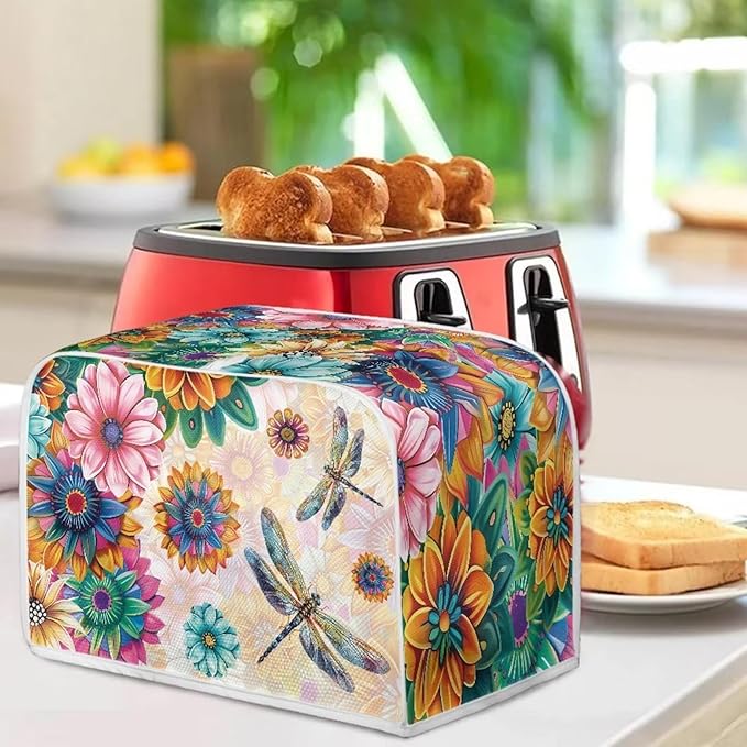 Boho Mandala Floral Blender Cover Washable Kitchen Toaster Cover Dragonfly Bread Maker Coffee Maker Protectiron Covers Size S