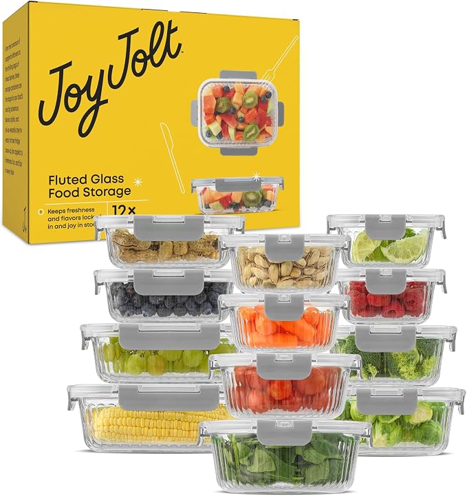 JoyJolt 24pc Borosilicate Glass Storage Containers - Image 9