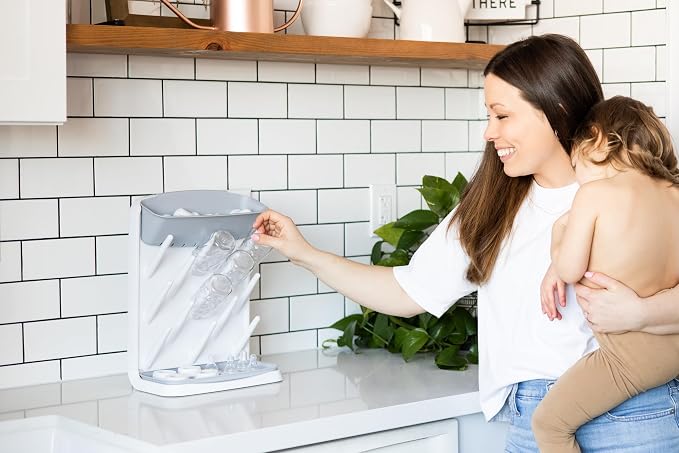 Ubbi Vertical Baby Bottle Drying Rack, Space Saving Countertop Drying Rack Baby - Image 9