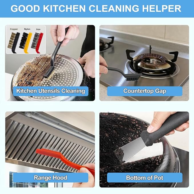 12Pcs Crevice Cleaning Brush Set, Hard Bristle Cleaning Supplies - Image 4
