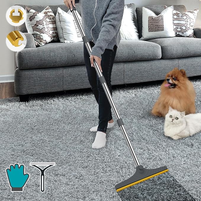 B-Land Carpet Rake for Pet Hair Removal, Reusable Pet Hair Remover by B-Land