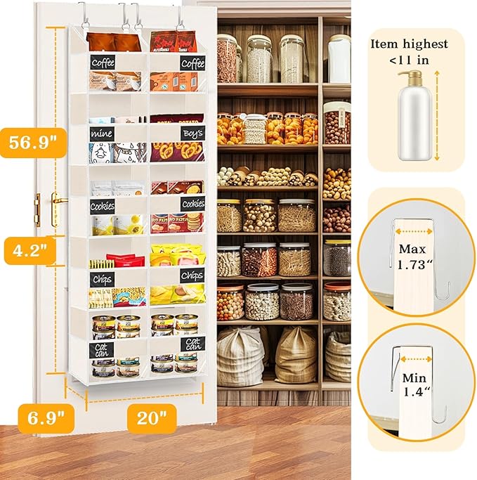 Over the Door Organizer, 5-Tier Extra Large Storage - Image 4