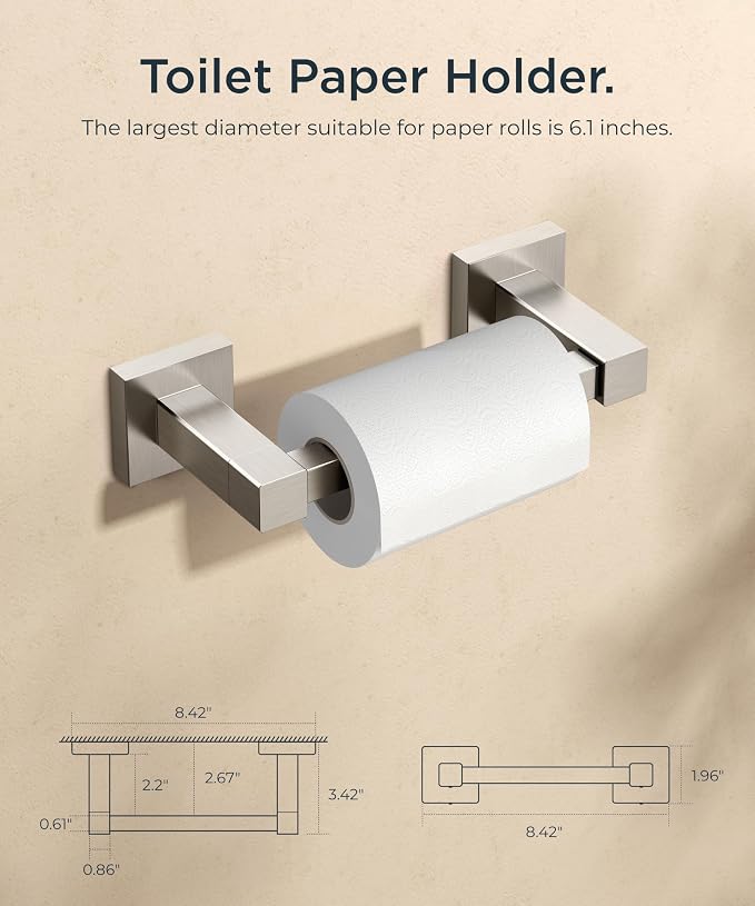 FORIOUS Toilet Paper Holder Wall Mount, Stainless Steel Rustproof Double Post - Image 6