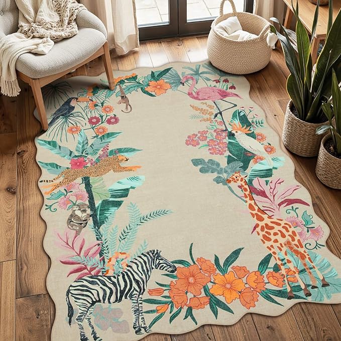 3x5 Rug for Entryway Bedroom, Leopard/Cheetah/Zebra/Tiger Print Throw Rug by Rugxara