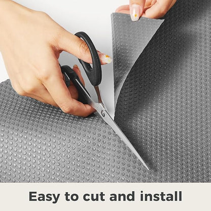 100% EVA Shelf Liner for Kitchen Cabinet, 18" x 120" Drawer Liners Non Adhesive Non Slip Waterproof Plastic Paper, Dresser Pantry Bathroom Refrigerator Protector, Grey