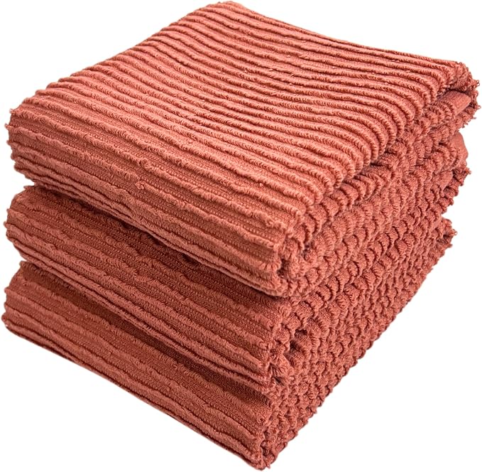 Serafina Home Peach Coral Salmon Kitchen Hand Dish Towels: Oversized 28" x 18" by SerafinaHome