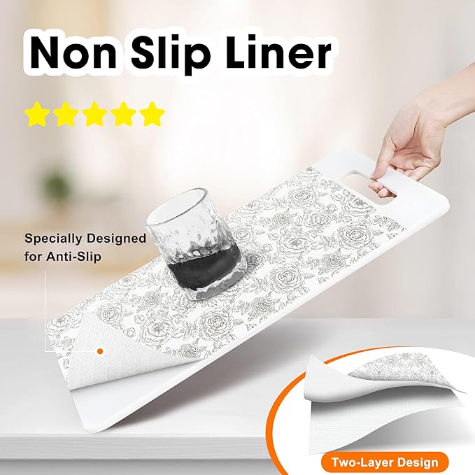 Drawer and Shelf Liner for Kitchen Cabinets Non-Adhesive, Non-Slip Cabinet - Image 2