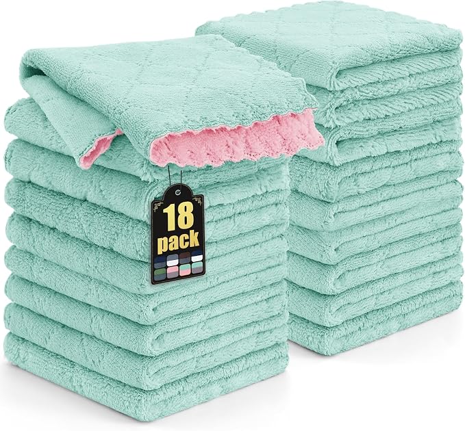 Mordimy 18 Pack Kitchen Cloths Dish Towels, Super Soft and Absorbent Dish Cloths by Mordimy