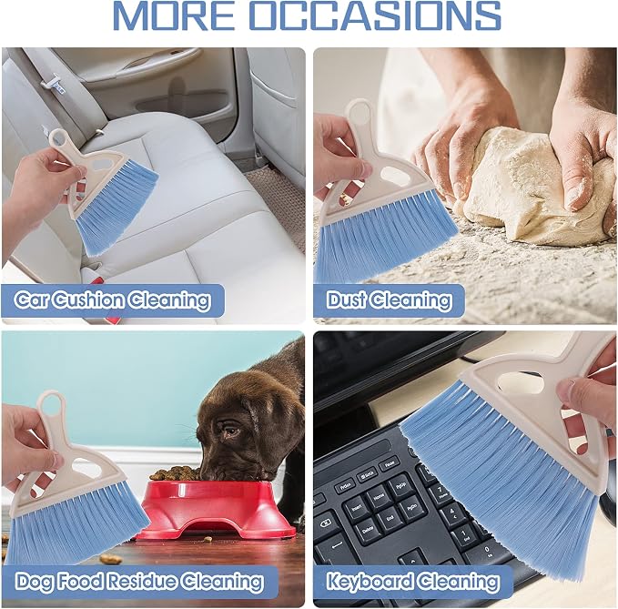 cobee Small Broom and Dustpan Cleaning Set, Mini Whisk Dustpan and Brush - Image 7