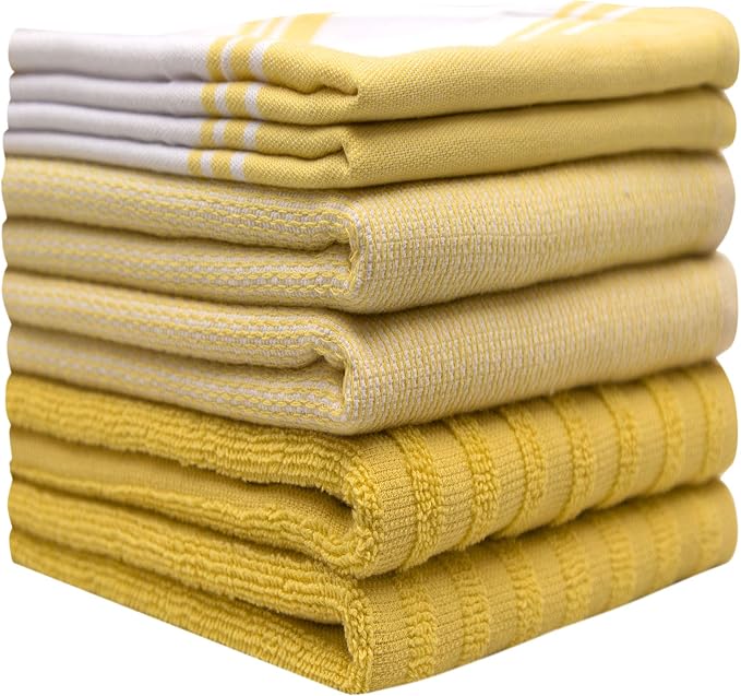 Premium Kitchen Towels | Large Cotton Dish Towels | Flat & Terry Highly - Image 2