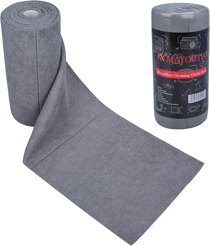 Microfiber Cleaning Cloths Roll 50-Pack Reusable Paper Towels by MAYOUTH