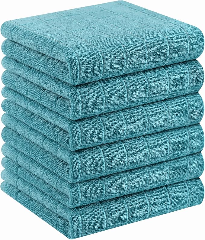 Homaxy 100% Cotton Terry Kitchen Towels, Checkered Designed, Soft and Super by Homaxy