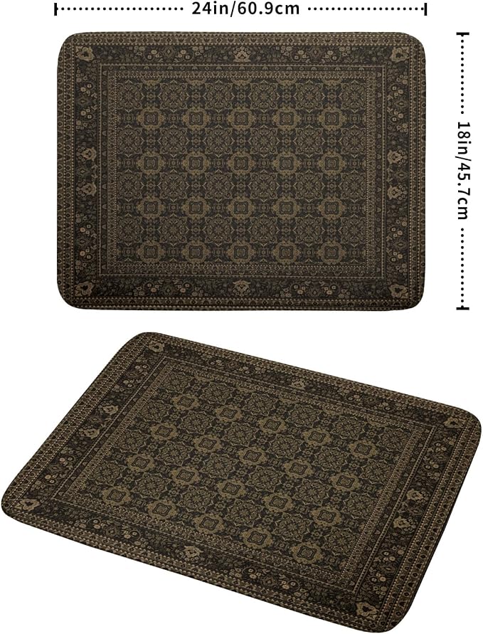 Brown Antique Tabriz Rug Dish Drying Mat - Image 2