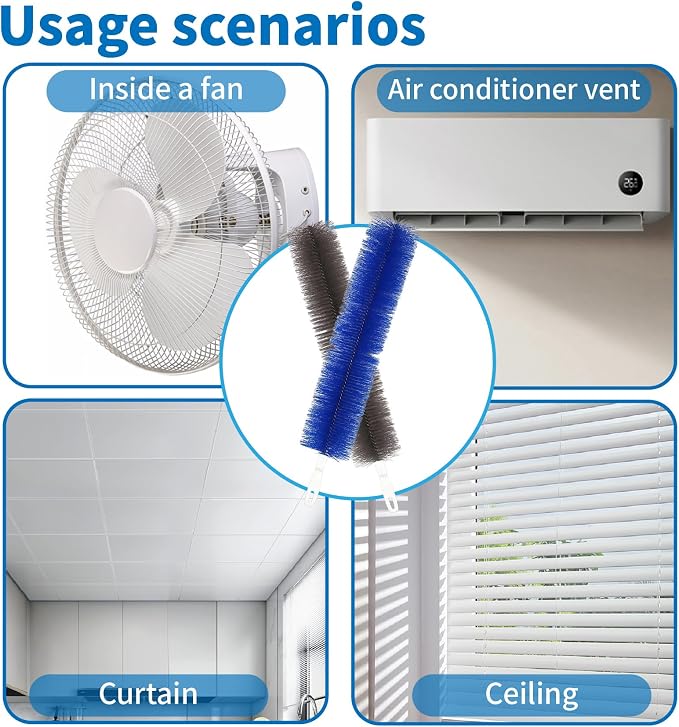 Fan Cleaning Brush Bendable Duster: 2-Pack Ceiling Fan Blades Cleaner， - Image 4