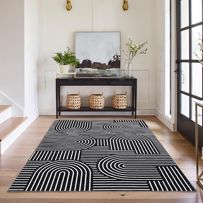 Washable Rug 4x6 Area Rugs for Living Room, Abstract Rug for Bedroom, Soft - Image 8