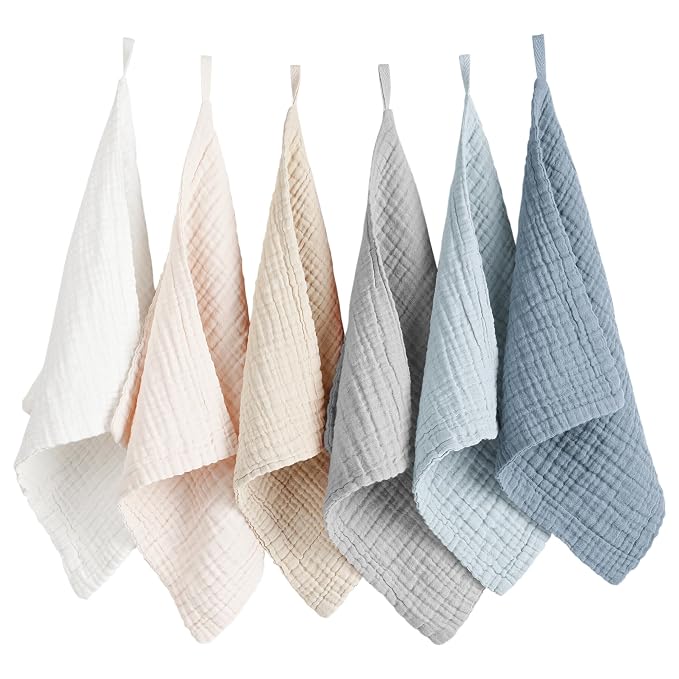 Konssy 6 Pack Face Cloths, Soft Wash Cloth by Konssy