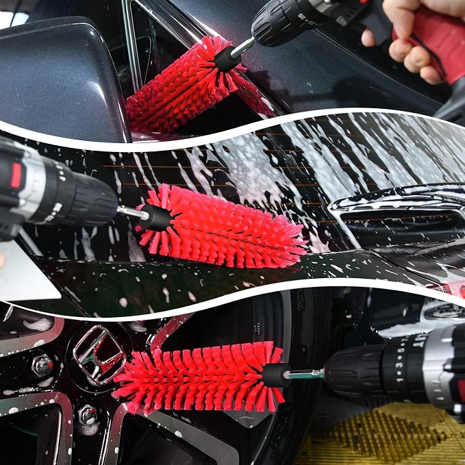 Drill Brush for Car Wheel and Bottle, Highly Dense and Durable Car Cleaning - Image 7