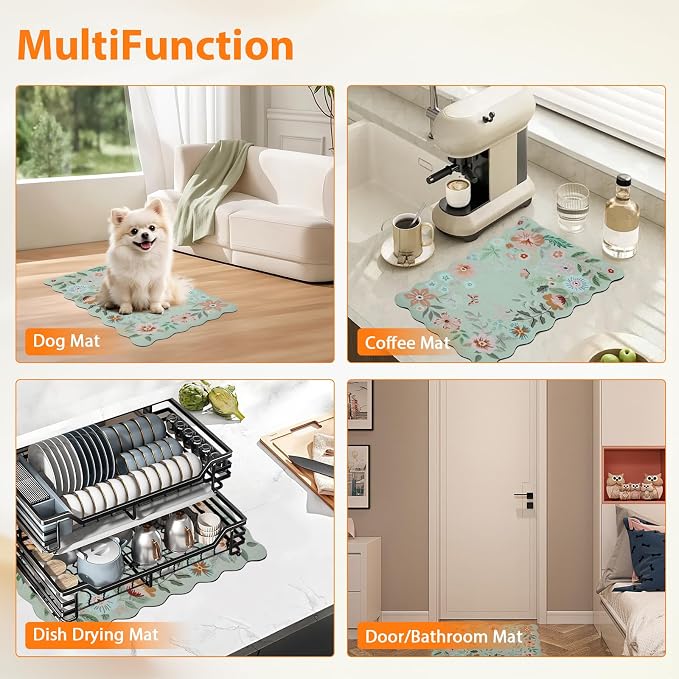 Scalloped Bohemian Coffee Mat Dish Drying Mats - Image 8