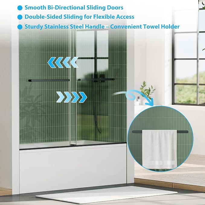 Bathtub Shower Door, 1/4" SGCC Tempered Glass - Image 3