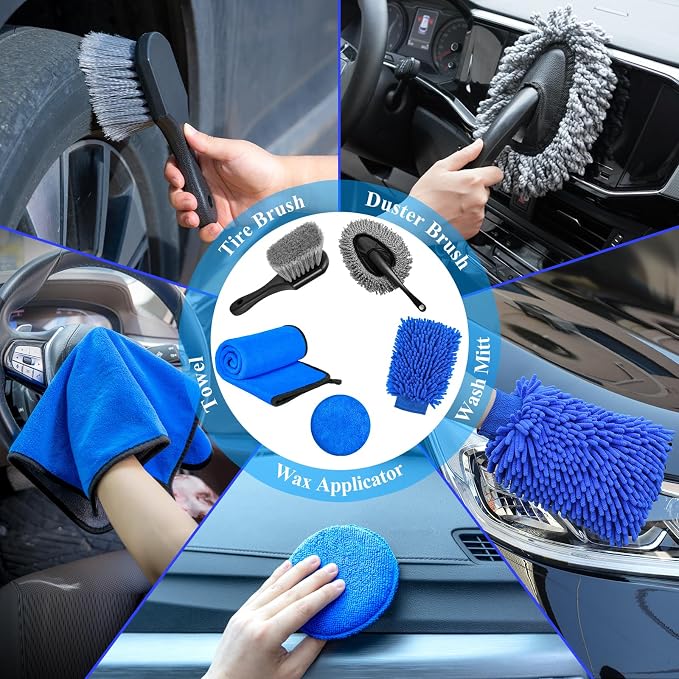 AUTODECO 34Pcs Car Detailing Brush Set, Car Detailing Kit, Auto Detailing Drill - Image 7