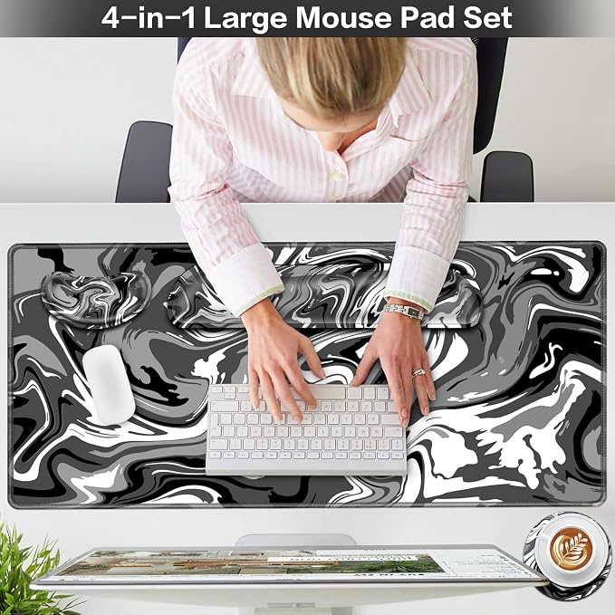Desk Mat Black, Large Gaming Mouse Pad - Image 2