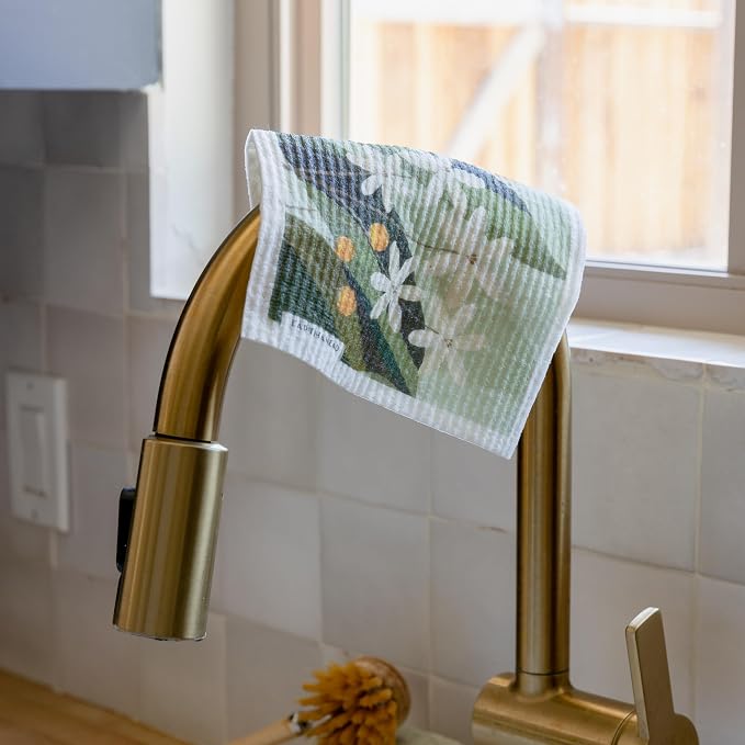 Swedish Dishcloths – Classic Botanical Floral Designs – Reusable Compostable - Image 4