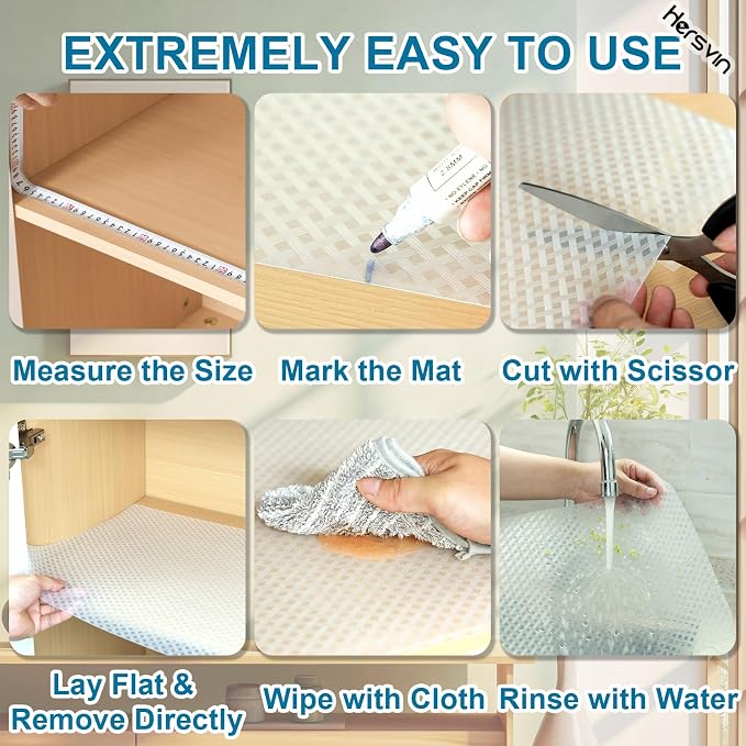 Shelf Liners 22 in x 20 ft EVA Drawer Mats, Non-Adhesive Cupboard Protector - Image 3