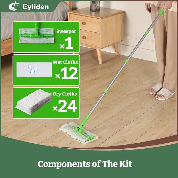 Eyliden Sweeper Mop with 36 Refills - Image 6