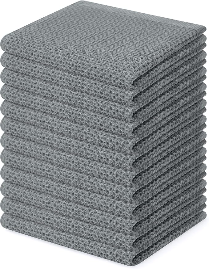 Homaxy 100% Cotton Waffle Weave Kitchen Dish Cloths, Ultra Soft Absorbent Quick by Homaxy