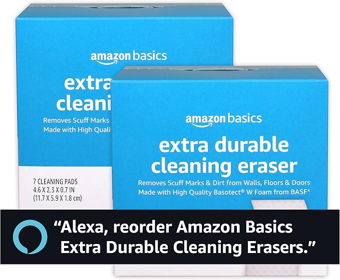 Amazon Basics Extra Durable Cleaning Erasers, Removes Scuff Marks and Dirt from - Image 7