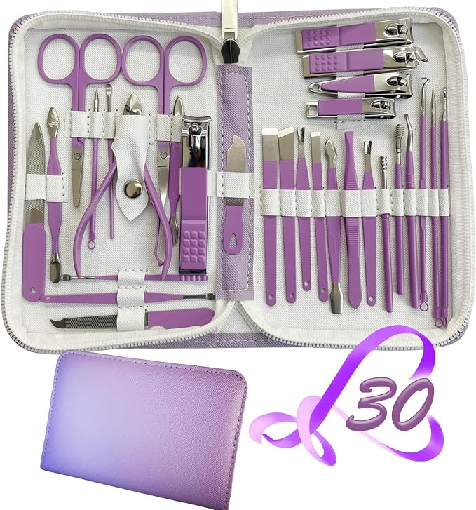 Manicure Set 30 in 1 Nail Clippers Set, Nail Manicure Kit by RedFlow-official